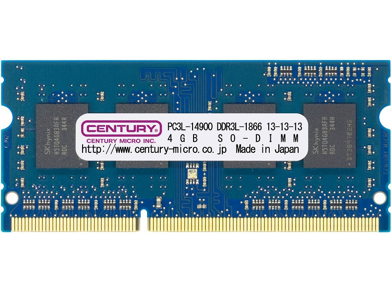 ノートPC用 PC3L-14900/DDR3L-1866 4GB SO-DIMM 日本製