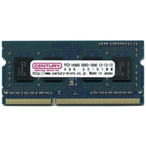 ノートPC用 PC3-14900/DDR3-1866 4GB SO-DIMM 日本製