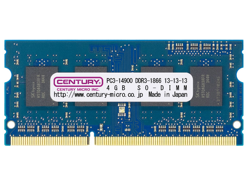ノートPC用 PC3-14900/DDR3-1866 4GB SO-DIMM 日本製