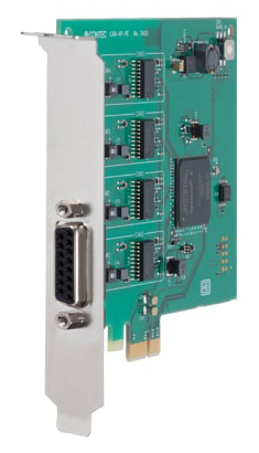 PCI Express対応 4ch 絶縁型 CAN2.0B通信ボード