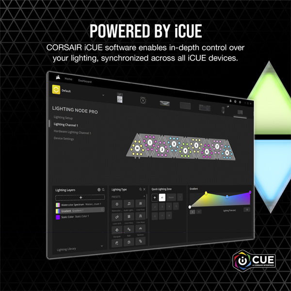 ライティング拡張キット iCUE LC100 Smart Case Lighting Triangles Expansion Kit