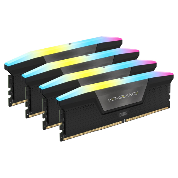 DDR5 5600MT/s 128GB(32GBx4) UDIMM 40-40-40-77 XMP 3.0 VENGEANCE RGB DDR5 Black 1.25V