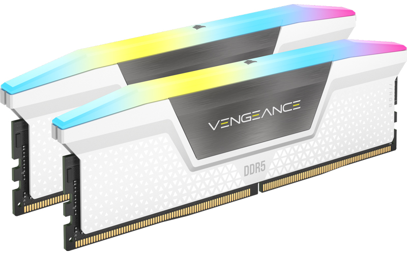 DDR5 5200MHz 32GB(16GBx2) UDIMM 40-40-40-77 XMP 3.0 VENGEANCE RGB DDR5 White 1.25V