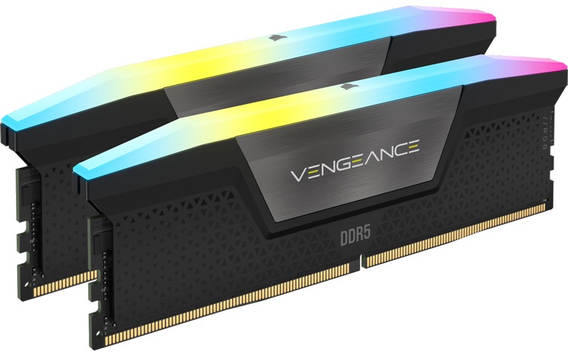 DDR5 5200MT/s 48GB(24GBx2) UDIMM 38-38-38-84 XMP 3.0 VENGEANCE RGB DDR5 Black RGB LED 1.25V