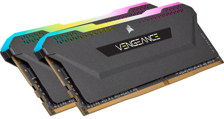 DDR4 3200MHz 64GB(32GBx2) UDIMM 16-20-20-38 VENGEANCE RGB PRO SL Black 1.35V for Ryzen & Intel
