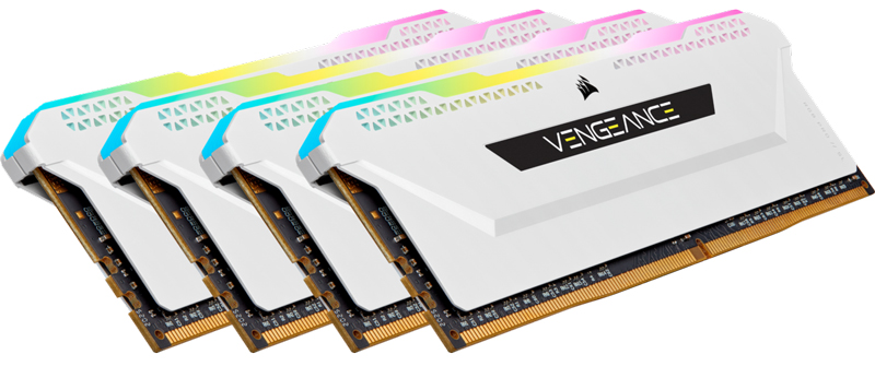 DDR4 3600MHz 64GB(16GBx4) DIMM Unbuffered 18-22-22-42 VENGEANCE RGB PRO SL White RGB LED 1.35V