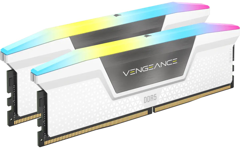 DDR5 5200MHz 64GB(32GBx2) UDIMM 40-40-40-77 XMP 3.0 VENGEANCE RGB DDR5 White 1.25V