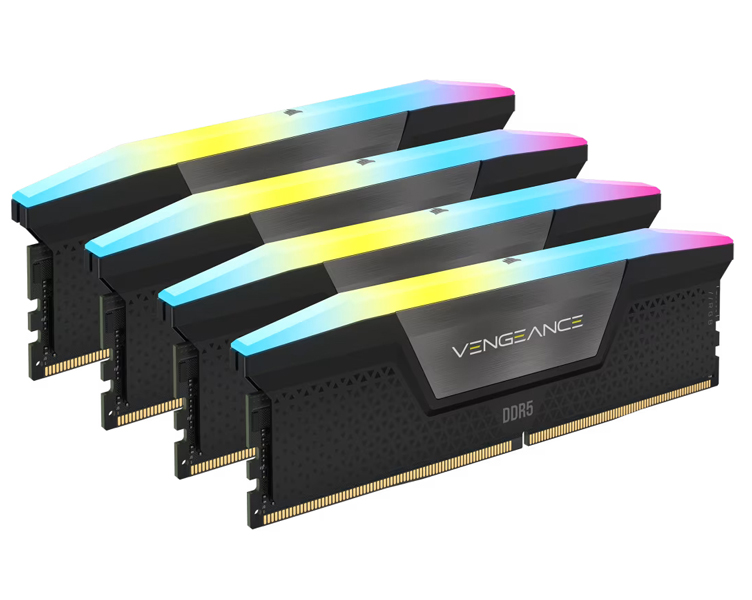 VENGEANCE RGB DDR5 UDIMM 6400MT/s 96GB (24GBx4) CL32-40-40-84 1.40V Intel XMP - BLACK