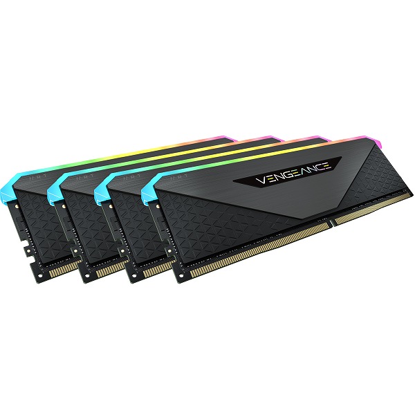 DDR4 3600MHz 128GB(32GBx4) UDIMM 18-22-22-42 VENGEANCE RGB RT Black 1.35V for AMD Ryzen