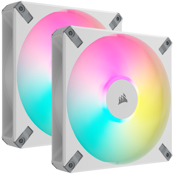 ケースファン AF140 RGB ELITE WHITE Dual Pack with Lighting Node CORE XT
