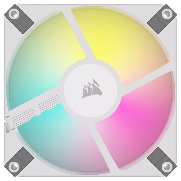 PCケースファン iCUE AF120 RGB SLIM WHITE Dual Pack with Lighting Node CORE