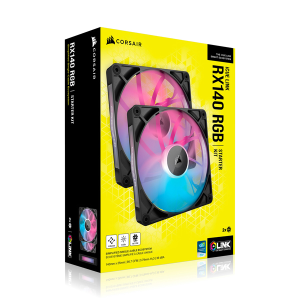 PCケースファン iCUE LINK RX140 RGB Dual Fan Kit