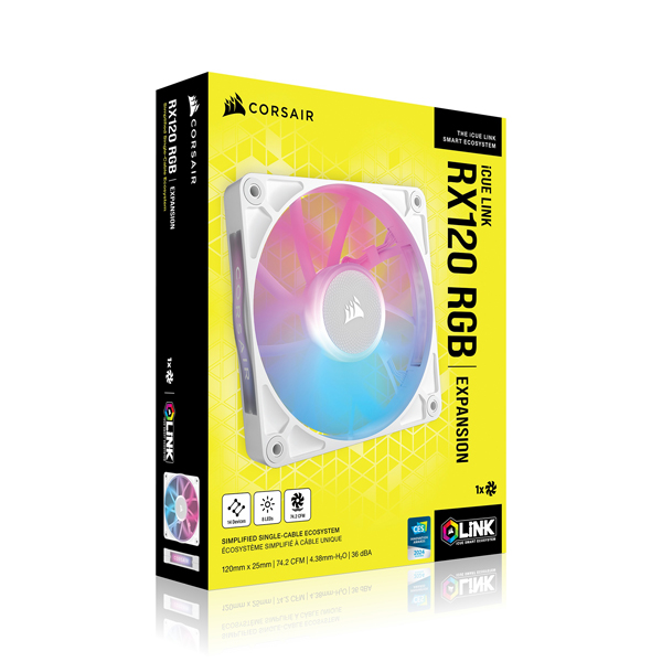 PCケースファン iCUE LINK RX120 RGB White Single Fan