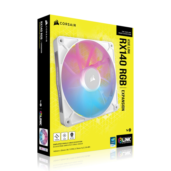 PCケースファン iCUE LINK RX140 RGB White Single Fan