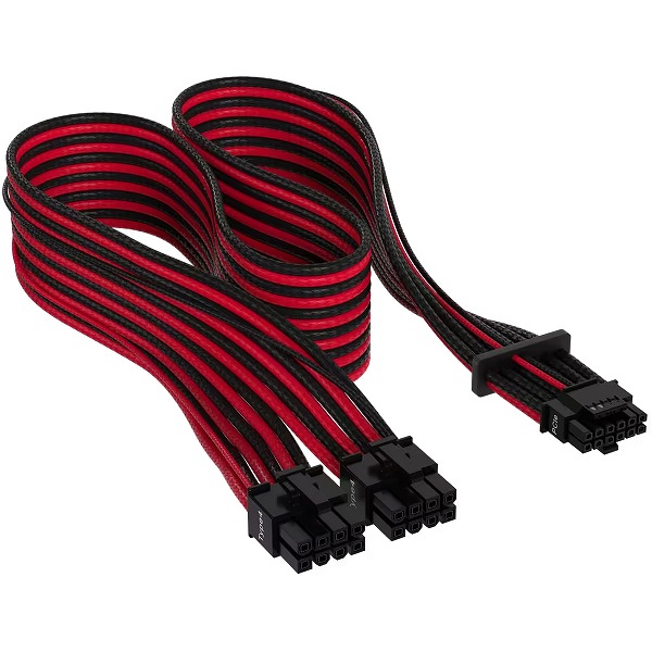 Premium Individually Sleeved 12+4pin PCIe Gen 5 Type-4 600W 12VHPWR Cable Black&Red