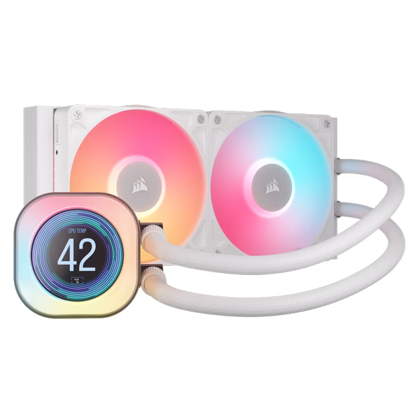 簡易水冷CPUクーラー iCUE LINK TITAN 240 RX RGB LCD -White-