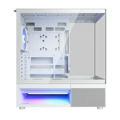 CFV220 RGB White/ミドルタワーケース/ホワイト/独自のセントラルフローベントで高エアフロー/3面ガラスパノラマデザイン/ ARGB PWMファン3基標準搭載/背面コネクタMB対応