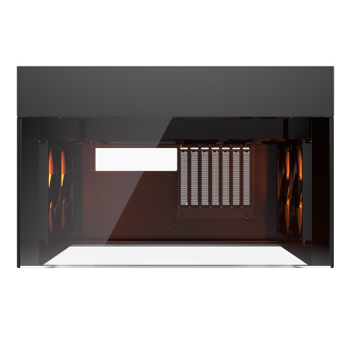 OmnyX/ミドルタワーケース/ブラック/ピラーレスデザイン/左右対称デザインで設置方向を選ばない/160mmファン4基標準搭載/背面コネクタMB対応