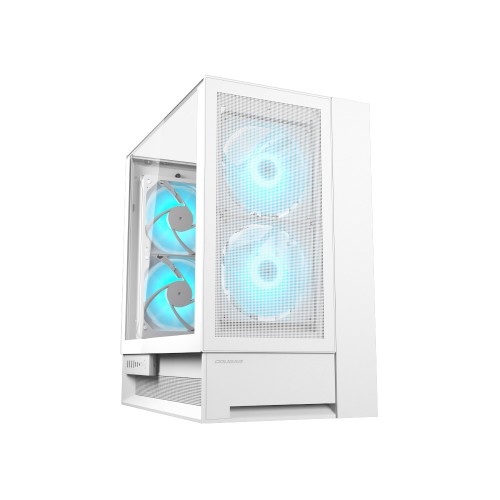 OmnyX White/ミドルタワーケース/ホワイト/ピラーレスデザイン/左右対称デザインで設置方向を選ばない/160mmファン4基標準搭載/背面コネクタMB対応