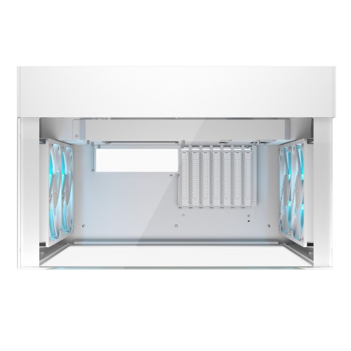 OmnyX White/ミドルタワーケース/ホワイト/ピラーレスデザイン/左右対称デザインで設置方向を選ばない/160mmファン4基標準搭載/背面コネクタMB対応