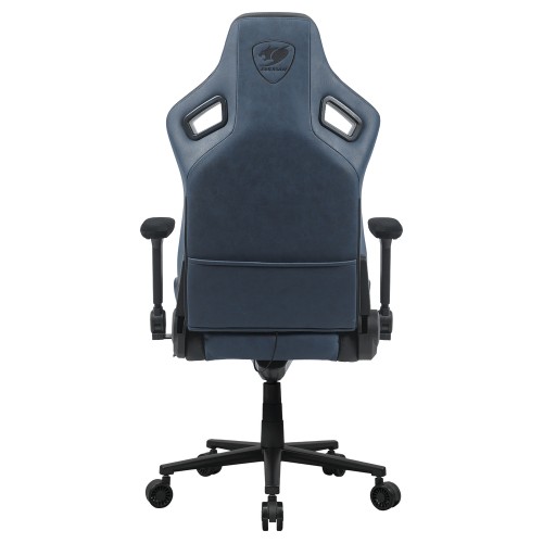 Defensor S Navy Blue F/ゲーミングチェア/レザー調ファブリック採用で通気性・耐久性を向上/プッシュバック腰部サポート＆4Dアームレスト搭載/Navy Blue Fモデル