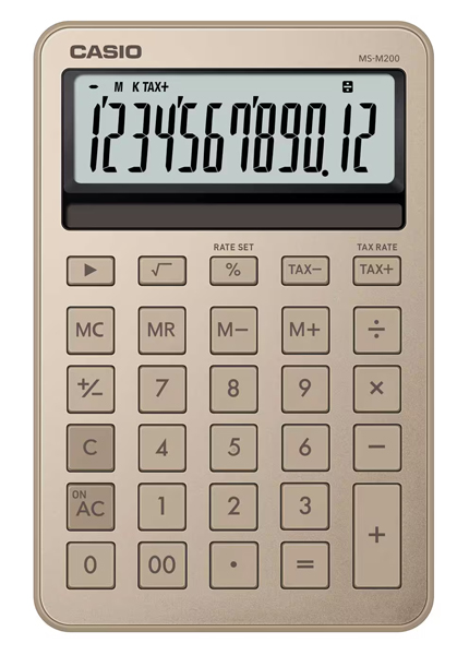 デザイン電卓 スタイリッシュ シャイニーゴールド