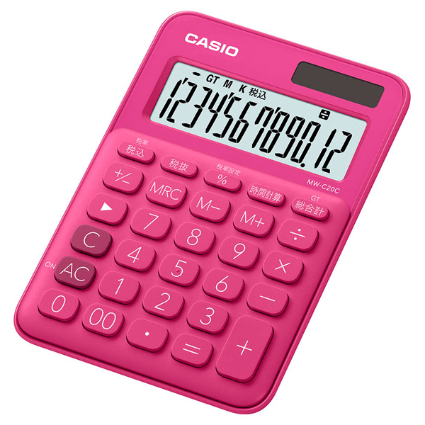 カラフル電卓 ミニジャストタイプ ビビッドピンク