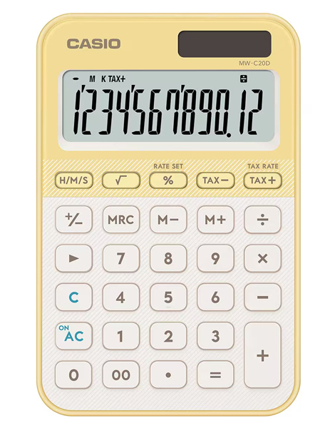 デザイン電卓 カラフル ライトイエロー