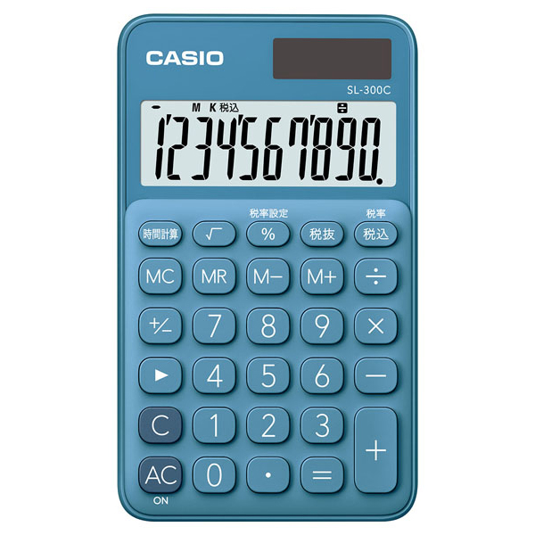 カラフル電卓 手帳タイプ レイクブルー