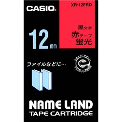 ネームランド用蛍光色テープ 12mm 蛍光赤/黒文字