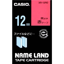 ネームランド用スタンダードテープ 12mm 赤/黒文字
