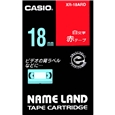 ネームランド用白文字テープ 18mm 赤/白文字