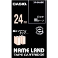 ネームランド用白文字テープ 24mm 黒/白文字