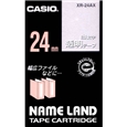 ネームランド用白文字テープ 24mm 透明/白文字