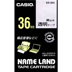 ネームランド用透明テープ 36mm 透明/黒文字