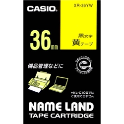 ネームランド用スタンダードテープ 36mm 黄/黒文字