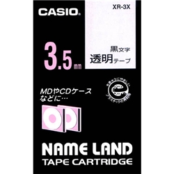 ネームランド用透明テープ 3.5mm 透明/黒文字
