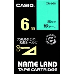 ネームランド用スタンダードテープ 6mm 緑/黒文字