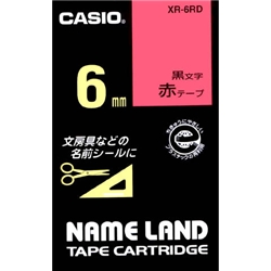 ネームランド用スタンダードテープ 6mm 赤/黒文字