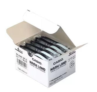 ネームランド用スタンダードテープ 6mm 白/黒文字 5個パック