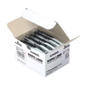 ネームランド用スタンダードテープ 6mm 透明/黒文字 5個パック