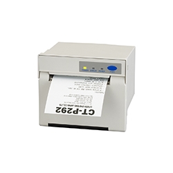 ラインサーマルパネルプリンター 80mm、オートカッター無、I/Fは、専用ケーブル パラレル、シリアル、USBに対応 ACアダプタ付