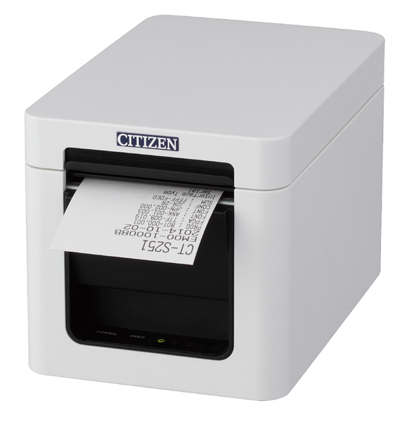 コンパクトラインサーマルプリンター（印刷速度300mm/秒、用紙幅58mm、オートカッター付、Bluetooth＋USBホスト（2ポート）I/F、ホワイト、用紙セーブ機能、多階調印刷）