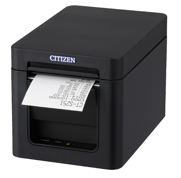 コンパクトラインサーマルプリンター（印刷速度300mm/秒、用紙幅58mm、オートカッター付、有線LAN＋USBホスト（2ポート）I/F、XML対応 ブラック)
