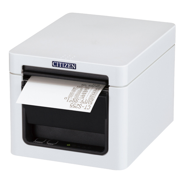 コンパクトラインサーマルプリンター（印刷速度300mm/秒、用紙幅58/80mm、カッター付、有線LAN＋USBホスト（2ポート）I/F、XML対応 ホワイト）