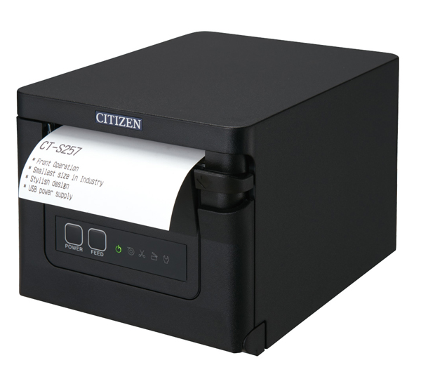 コンパクトラインサーマルプリンター（印刷速度350mm/秒、用紙幅58/80mm、オートカッター付、有線LAN＋USB I/F、ブラック、用紙セーブ機能、多階調印刷）