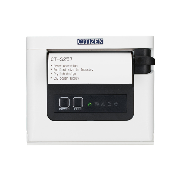 コンパクトラインサーマルプリンター（印刷速度350mm/秒、用紙幅58/80mm、オートカッター付、Lightning対応＋USBホスト（1ポート）＋USBホスト（3ポート）I/F、ホワイト）