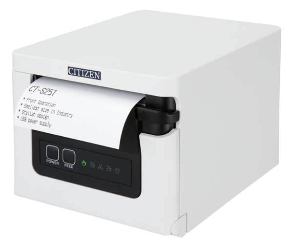 コンパクトラインサーマルプリンター（印刷速度350mm/秒、用紙幅58/80mm、オートカッター付、Lightning対応＋USBホスト（1ポート）＋USBホスト（3ポート）I/F、ホワイト）