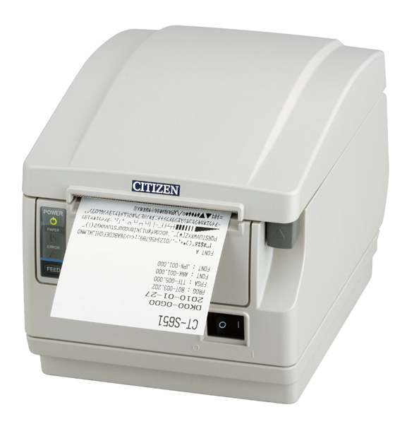 コンパクトラインサーマルプリンター（印刷速度220mm/秒、用紙幅58mm、Ethernet、ホワイト、用紙セーブ機能、多階調印刷）