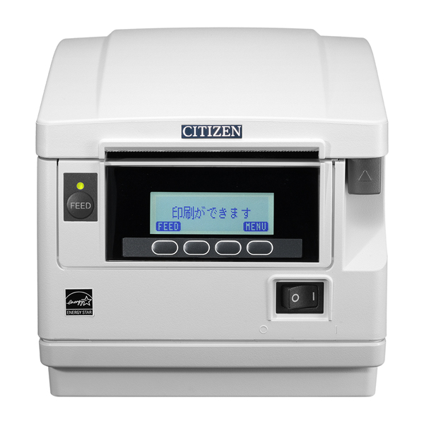 コンパクトラインサーマルプリンター（最大印刷速度500mm/秒、用紙幅58/80mm、USB I/F、ホワイト、用紙セーブ機能、多階調印刷）